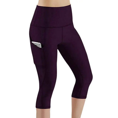 Leggings deportivos sin costuras de cintura alta para mujer, pantalones capri elásticos para yoga, gimnasio, entrenamiento, fitness y running.