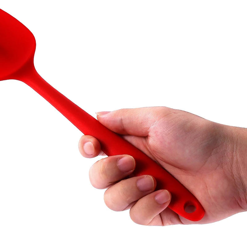 Raspador de silicona grande de 28 cm, paquete completo, pala en T de silicona integrada, herramienta para hornear, pala para remover mantequilla, cuchara raspadora