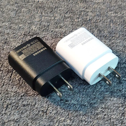 Cargador de 25 W con enchufe estadounidense para Samsung, adaptador de carga súper rápida para Galaxy S24, S23, S22, S21, S20 Ultra, Z Flip Fold, 6, 5, 4, 3, 2, A55, A35 y A25.