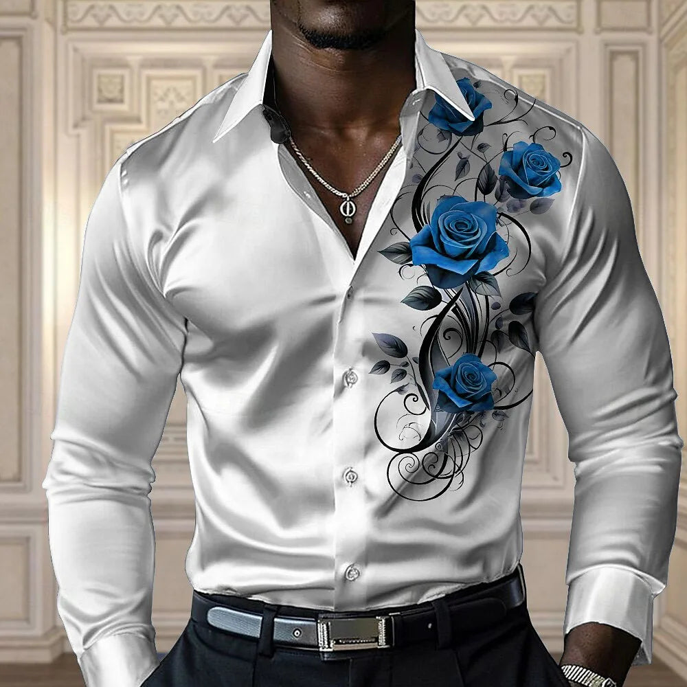 Camisa rosa de alta gama para hombre, camisa de manga larga con botones, informal y cómoda, camisa moderna para las cuatro estaciones, diseño de tallas grandes