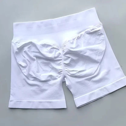 Pantalones cortos deportivos de impacto para mujer, cintura baja acanalada, sin costuras, ajustados, para entrenamiento, gimnasio, pantalones cortos elásticos para correr con cintura alta