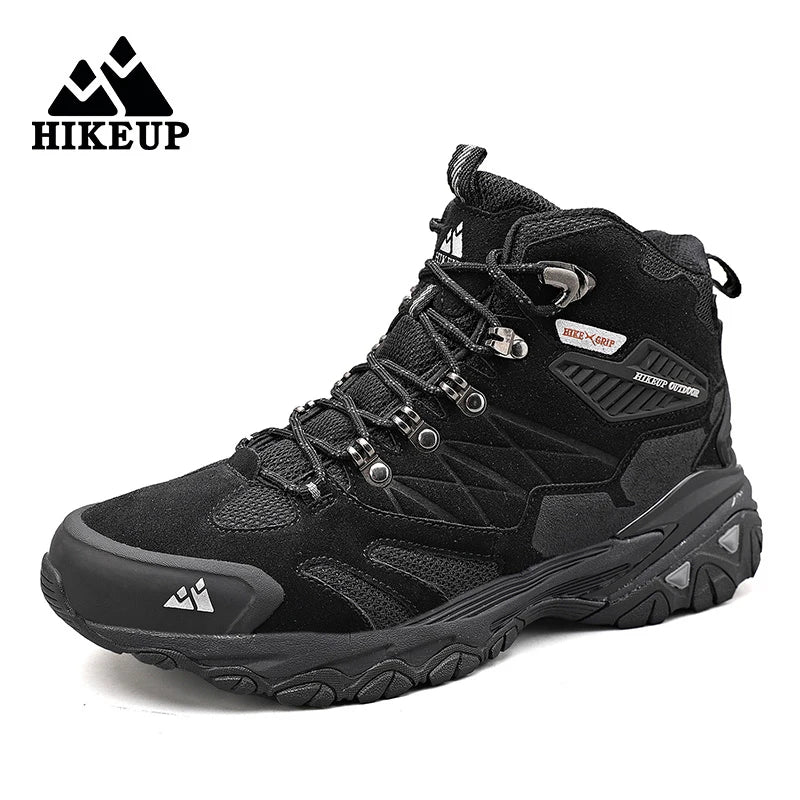 Botas de invierno HIKEUP para hombre, botas de senderismo para exteriores, de ante, de caña alta, impermeables, tácticas, de combate, militares.