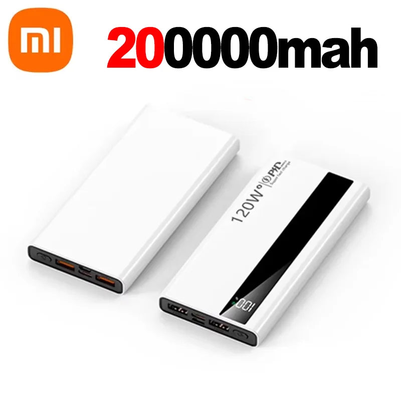 Banco de energía Xiaomi de 500000 mAh, gran capacidad, 120 W, carga rápida PD20W, apto para todos los teléfonos móviles, larga duración.