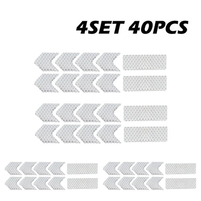 Pegatinas reflectantes para casco de seguridad, para trabajo nocturno, conducción segura, advertencia, calcomanía reflectante para casco de motocicleta y coche, 10 a 50 unidades