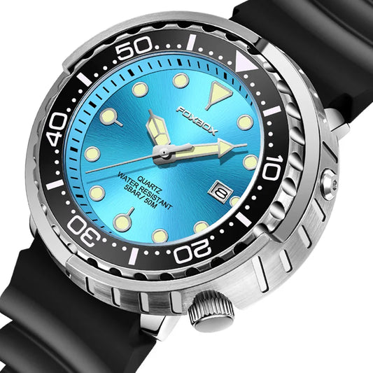 Relojes de pulsera de cuarzo para hombre FOXBOX Fashion, marca superior, lujo, silicona, militar, impermeable, casual, deportivo, con cronógrafo y fecha.