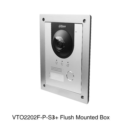 Portero automático Dahua VTO2202F-P S3 de 2 hilos con IP, cámara ojo de pez de 160° a color de 2 MP, 2 idiomas, H.265, multilingüe, con altavoz integrado y timbre.