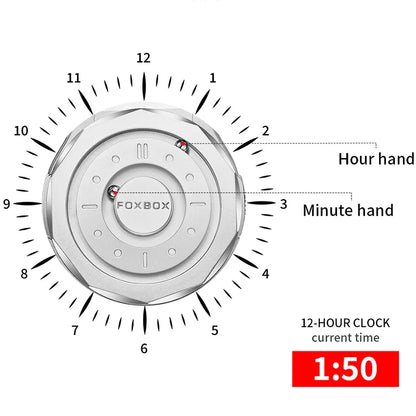 FOXBOX Reloj impermeable para hombre, marca de moda superior, de lujo, con puntero de desplazamiento y fuerza magnética, relojes de pulsera de cuarzo para hombre, Montre Homme