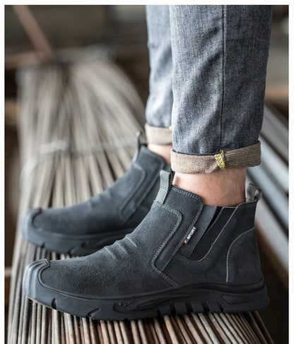 Botas de trabajo con puntera de acero, calzado de trabajo antiperforación para hombre, zapatos de trabajo indestructibles, zapatos de trabajo para exteriores, botas de seguridad para hombre.