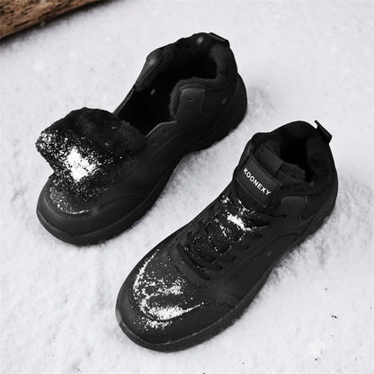 Botas de nieve de gran tamaño para hombre, zapatos de invierno de algodón, botines, zapatos de trabajo para hombre, botas de cuero impermeables de alta calidad, Bota Masculina