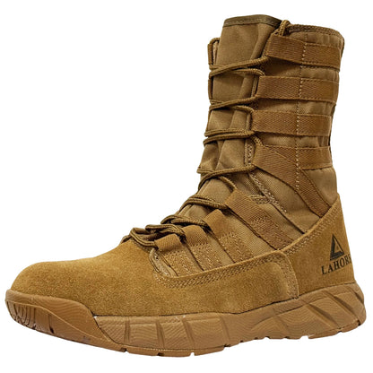 Botas tácticas de combate LAHORS de piel de ante ligera para hombre, ideales para senderismo al aire libre, estilo militar del desierto, transpirables, hasta el tobillo, fabricadas en material sintético.