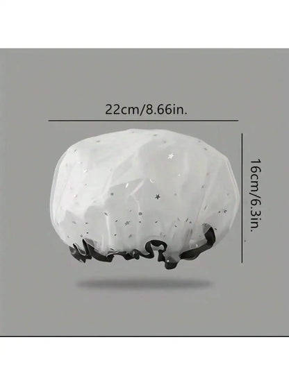 Gorro de ducha impermeable de doble capa para cabello largo, corto y rizado. Reutilizable e ideal para mujeres y niñas.