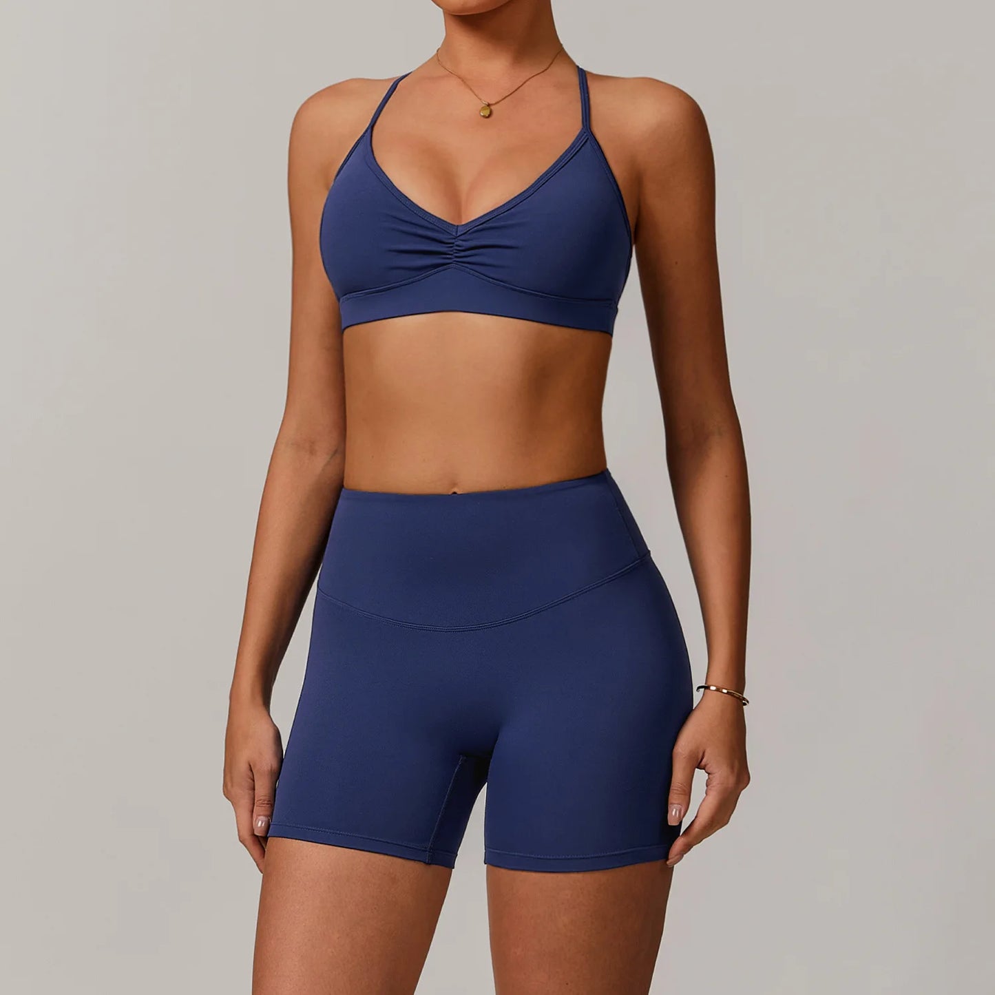 Women's Tracksuit 2PCS Yoga Sets Sportswear Workout Fitness Long Sleeved Sports Bra High Waist Leggings Gym Clothing Sports Suit