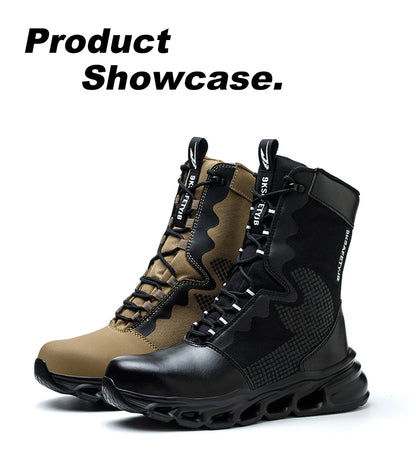 Zapatillas de trabajo con puntera de acero, zapatos de seguridad para hombre, calzado de trabajo nuevo a prueba de perforaciones, botas indestructibles, calzado de seguridad ligero.