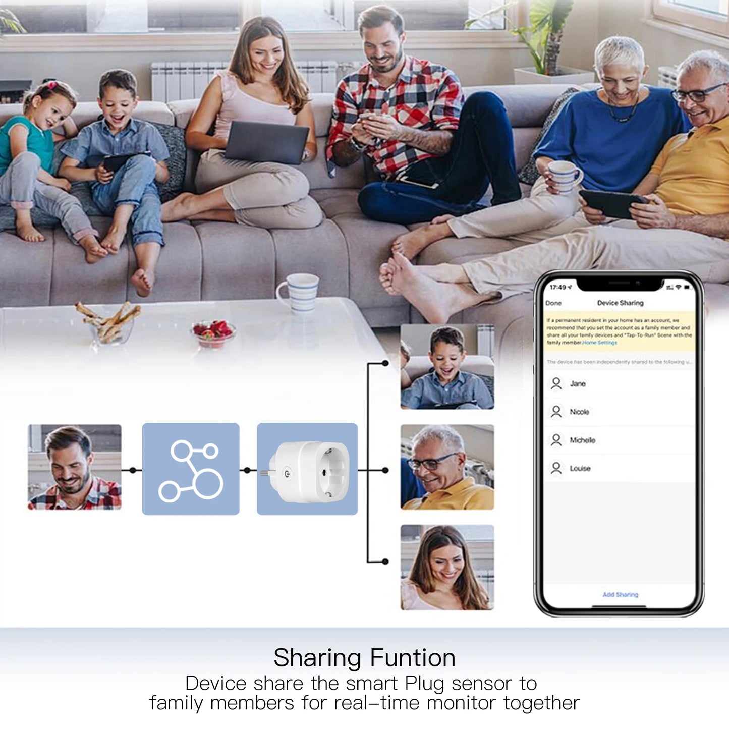 Enchufe inteligente MOES WiFi con ajuste de brillo y temporizador, compatible con la aplicación Tuya Smart Life y control por voz de Alexa y Google (UE/RU/EE. UU.).