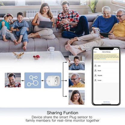Enchufe inteligente MOES WiFi con ajuste de brillo y temporizador, compatible con la aplicación Tuya Smart Life y control por voz de Alexa y Google (UE/RU/EE. UU.).