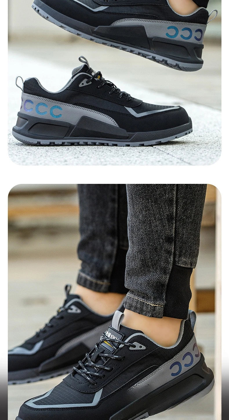 Calzado de protección laboral para hombre, anti-aplastamiento, anti-perforación, aislante 10KV, resistente al desgaste, calzado eléctrico de seguridad.