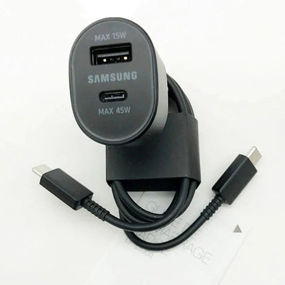 EP-L5300 Cargador de coche ultrarrápido para Samsung S25, S24, S23 Plus/Ultra Fast Charge de 60 W, 1A1C, doble USB, carga rápida adaptativa para Galaxy Z Fold/Flip 4, 5, 6 y 7