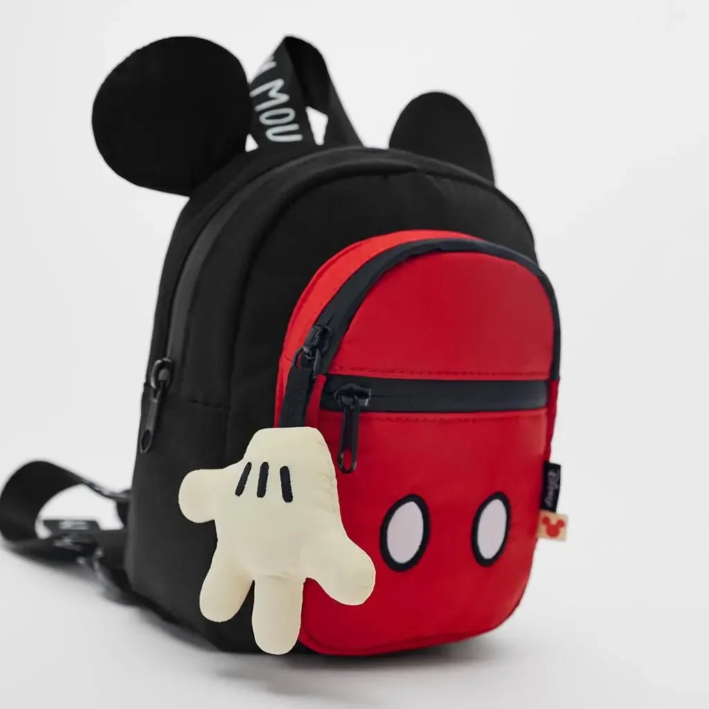 Mochila de moda con dibujos animados de Mickey Mouse de Disney, mochila escolar de lona de Minnie para mujer, mochila de gran capacidad a la moda, mochila para niñas