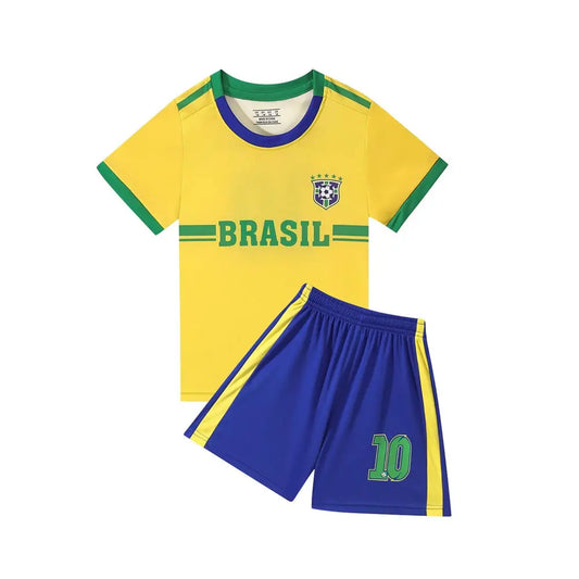 Ropa para niños, niño y niña, camiseta de aficionados brasileños, ropa de entrenamiento, juegos, camiseta de fútbol, equipo deportivo para hombres y niños, camisetas y pantalones cortos