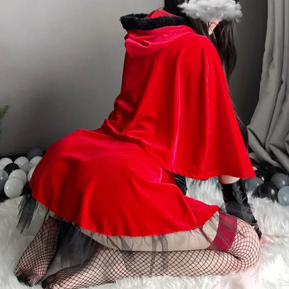 Sexy Demon Cosplay Costumes Women Cute Devil Girls Uniform Naughty Christmas Halloween Outfits Erotic Lingerie Dress Shawl Set