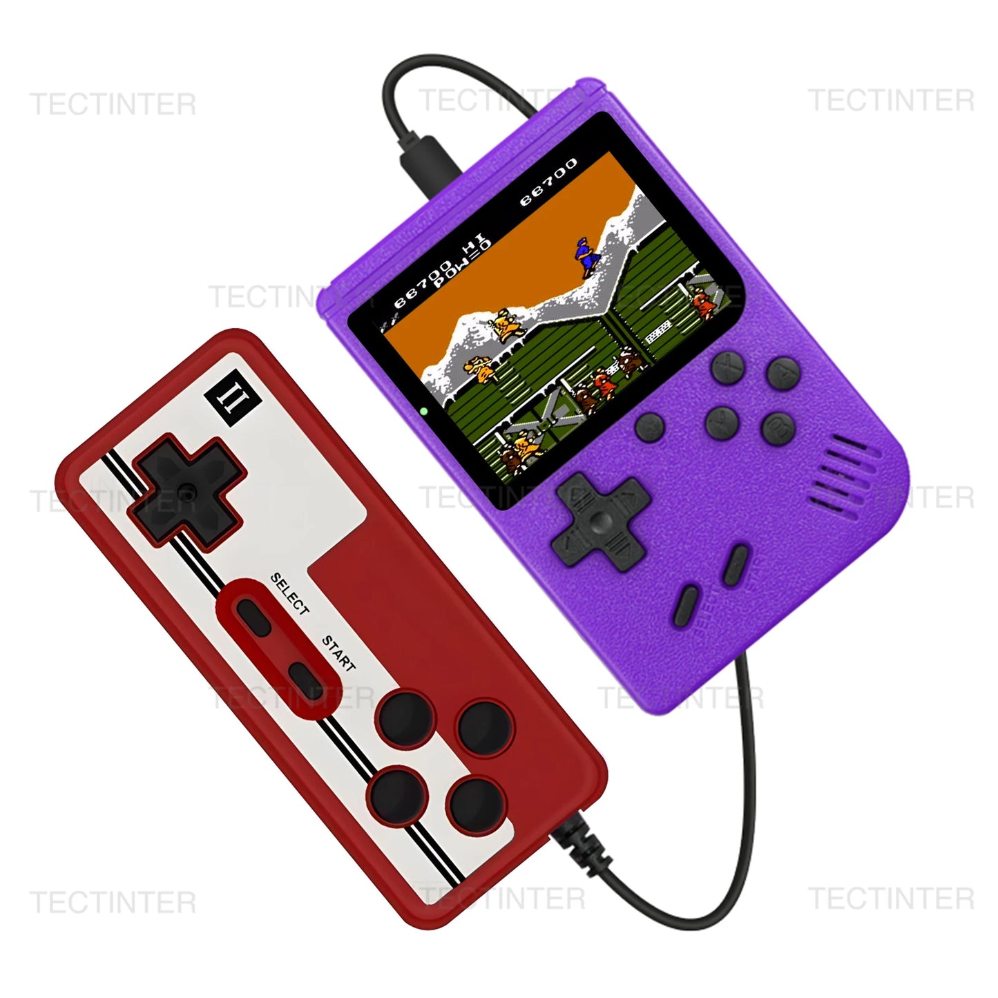Miniconsola de videojuegos de 8 bits con 500 juegos integrados, consola portátil retro, reproductor de juegos portátil, salida AV para regalo de niños, Game Boy