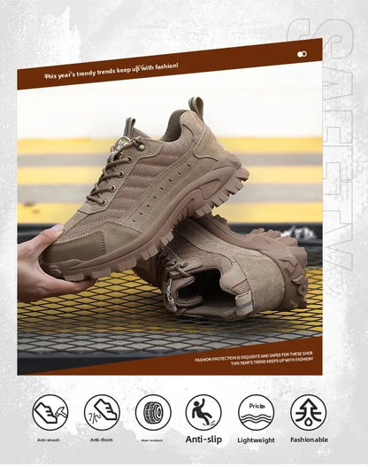 Spring New Men's Steel Toe Safety Shoes Breathable Work Shoes Anti Crush And Piercing High Temperature Resistant Wear Proof