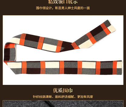 Abrigo de lana grueso con cuello tipo bufanda para hombre, ideal para otoño/invierno. Chaqueta de lana de alta calidad, estilo moderno y corte medio.