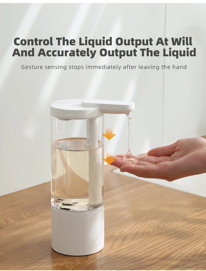 Dispensador automático de jabón líquido de 500 ml para cocina, recargable por USB, sin contacto, de alta capacidad, para detergente. También apto para baño.