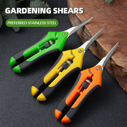 Herramientas de jardinería, tijeras de podar para bonsái, tijeras de jardinería de metal, herramienta de poda, cortador manual, recolección de frutas, malezas, para uso doméstico, 1 pieza
