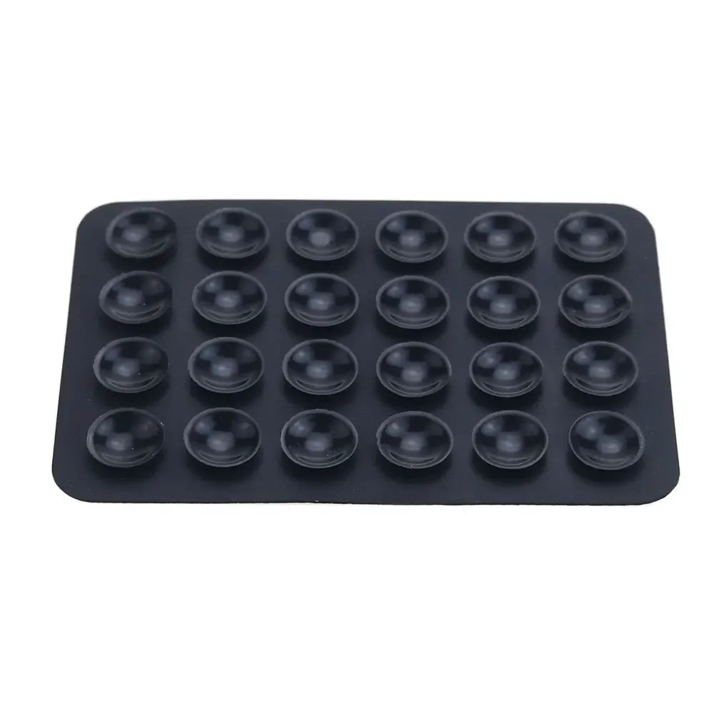 Ventosa de silicona multifuncional para teléfono, con adhesivo de goma y base fija, 24 ventosas cuadradas.