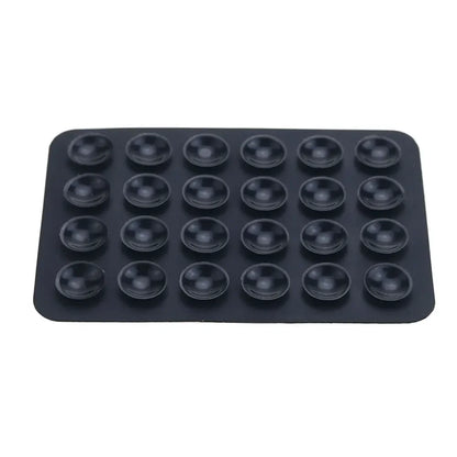 Ventosa de silicona multifuncional para teléfono, con adhesivo de goma y base fija, 24 ventosas cuadradas.