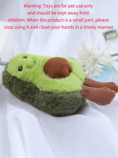 Un lindo juguete de peluche de aguacate para mascotas, adecuado para la compañía diaria de perros pequeños y medianos.