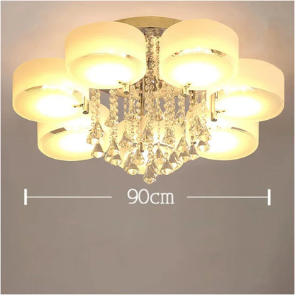 Lámpara de techo LED para sala de estar, moderna, sencilla, cálida, romántica, atmosférica, para el hogar, de cristal de bajo consumo.