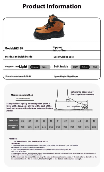 Nuevos zapatos de seguridad de moda, de caña alta, antiaplastamiento y antiperforación, con puntera de acero, resistentes al desgaste, para trabajo, calzado de protección para hombre.