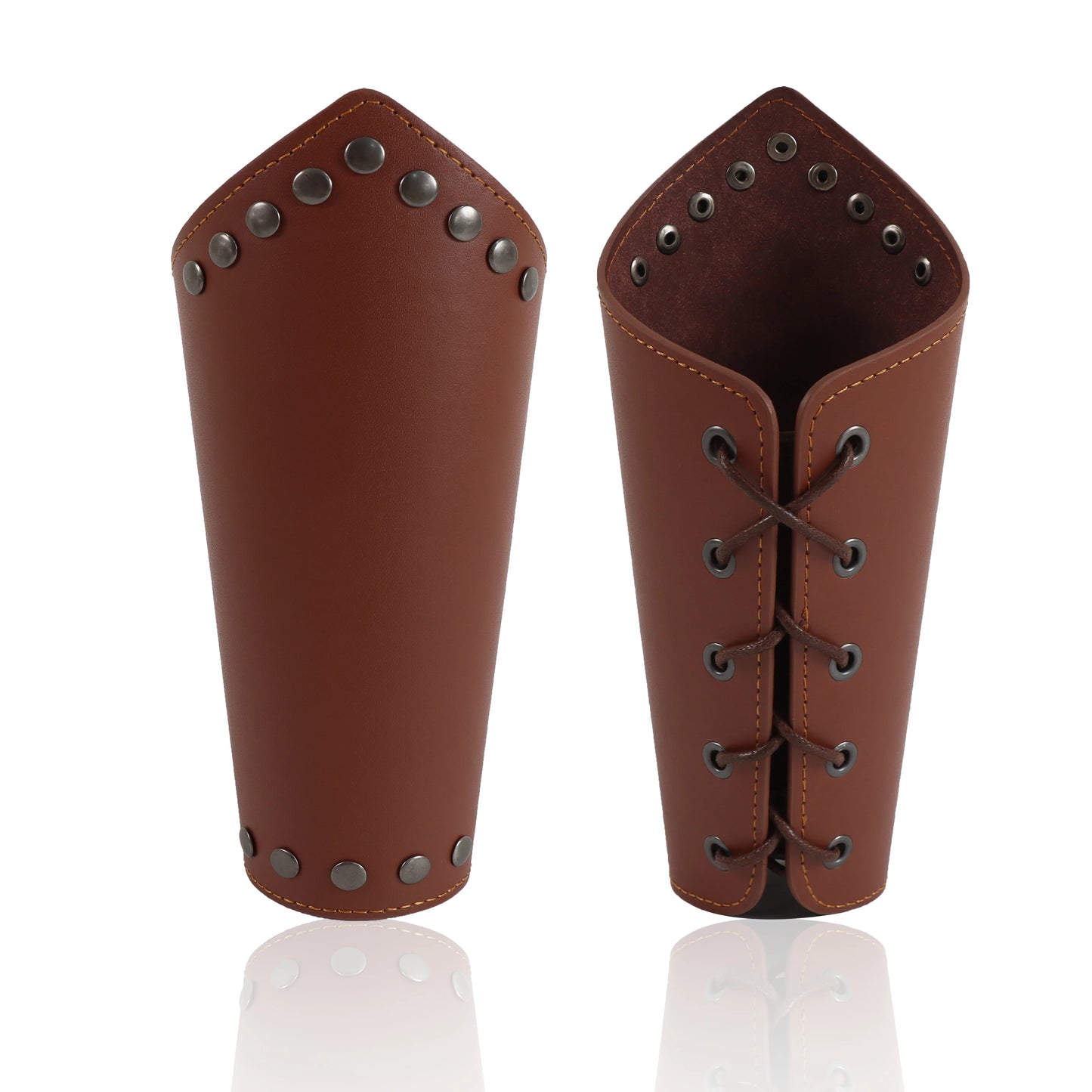 Armadura medieval de cuero sintético para hombre, calentadores de brazos con cordones, guantelete de caballero pirata vikingo, brazalete, accesorios steampunk