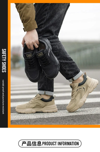 Zapatos de trabajo de seguridad transpirables para hombre – Zapatillas de verano a prueba de pinchazos con puntera de composite y protección aislante