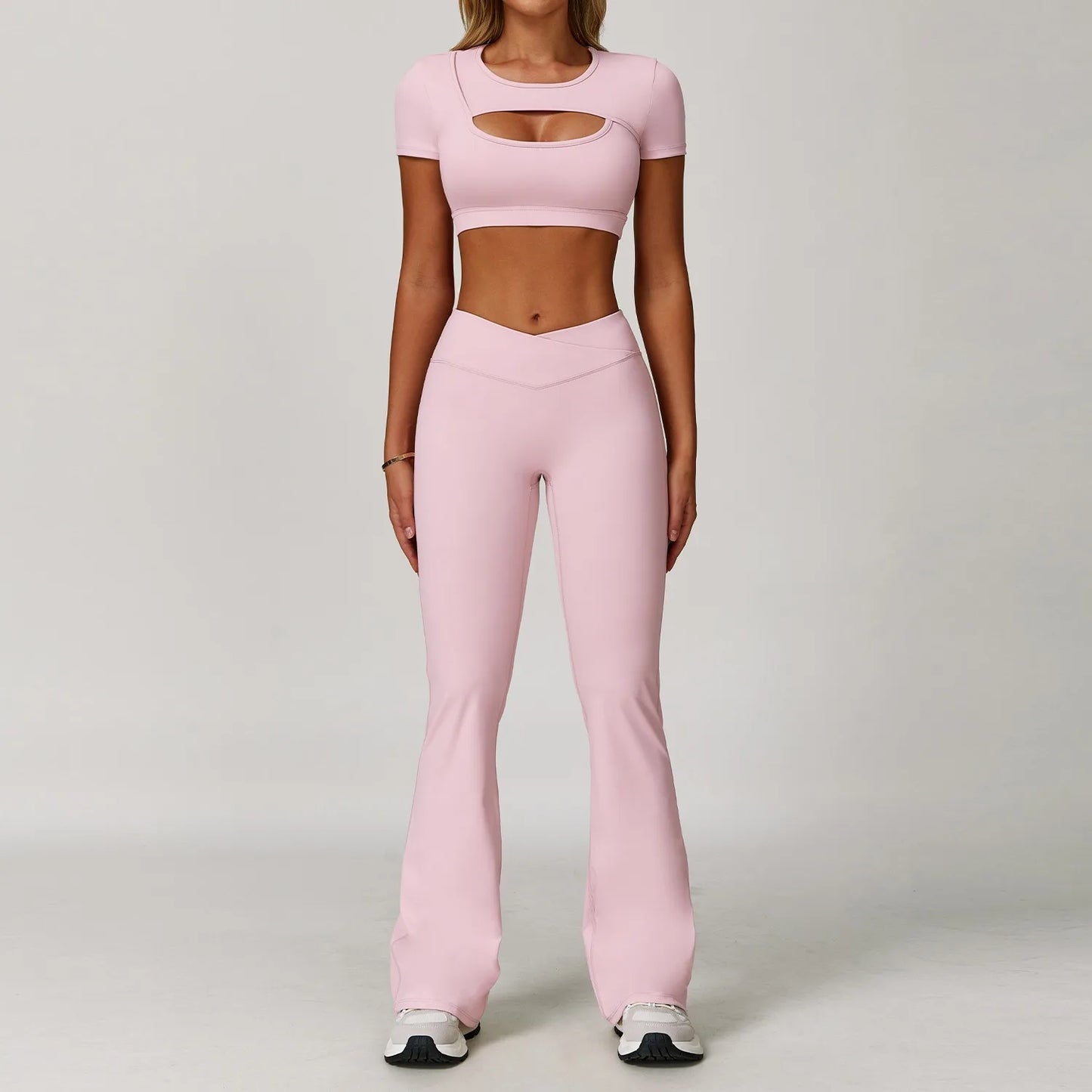 Ctenkevet - Conjunto de 2 piezas de falda corta deportiva para mujer, camiseta push up de secado rápido, conjunto deportivo de dos piezas para yoga