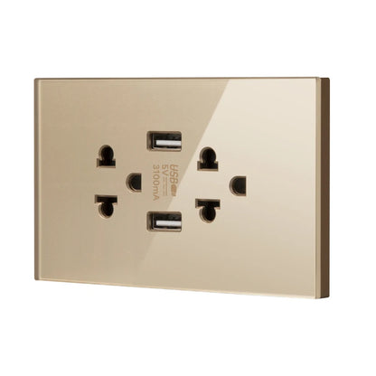 Adaptador de enchufe para electrodomésticos inteligentes Herepow Thailand, enchufe de pared USB doble estándar americano tipo C de 3,1 A con carga rápida.