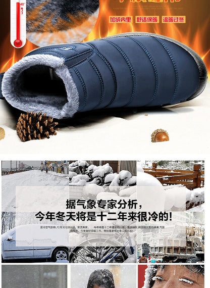 Botas de nieve para hombre, zapatos para exteriores, botas de invierno para hombre, botines de senderismo, zapatos impermeables para hombre, zapatos de trabajo, calzado