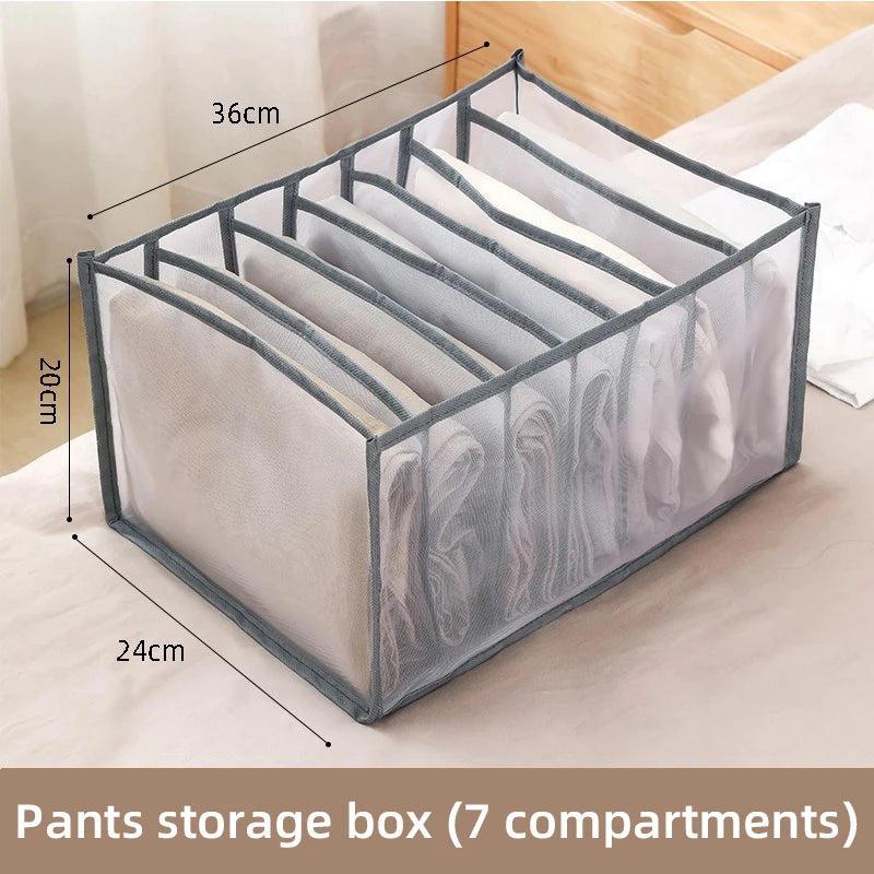 Organizador de ropa, pantalones, ropa, vaqueros, caja de almacenamiento, armario, organización de ropa interior, sujetador, calcetines, compartimento, caja, armario