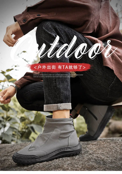 Botas Martin de caña alta para hombre, nuevo calzado de otoño, transpirables, de tendencia, versátiles, antideslizantes, para uso casual y laboral.