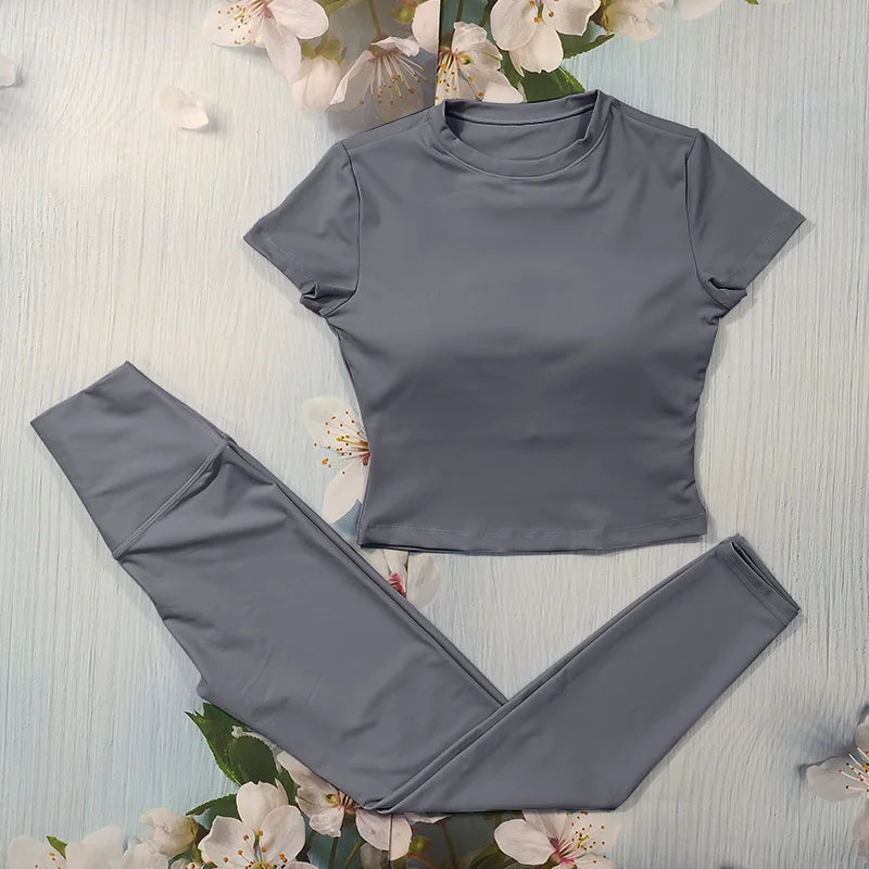 Conjunto deportivo Nude Feel Fitness para mujer, chándal sexy para yoga, ropa deportiva para gimnasio, leggings y ropa interior, ropa de entrenamiento para mujer