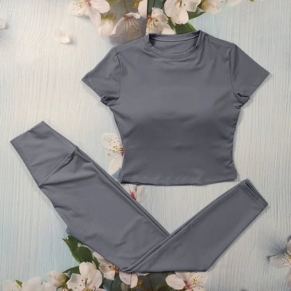 Conjunto deportivo Nude Feel Fitness para mujer, chándal sexy para yoga, ropa deportiva para gimnasio, leggings y ropa interior, ropa de entrenamiento para mujer