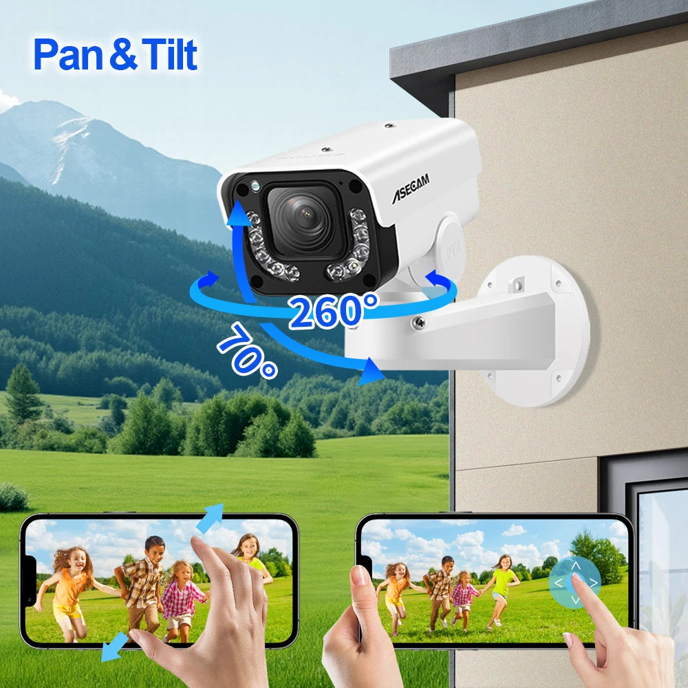 Cámara IP ASECAM 4K 8MP PTZ con zoom óptico 30X, IA, detección de vehículos, WDR, PoE, videovigilancia de seguridad CCTV, compatible con IMX415 Hikvision.