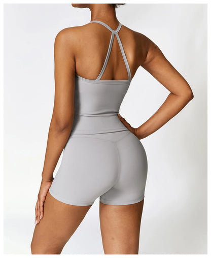 2PCS Seamless Yoga Set Women Workout Set Sportswear Gym Clothing Fitness Long Sleeve Crop Top High Waist Leggings Sports Suits