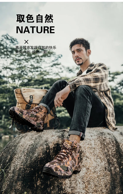 Botas tácticas de senderismo para hombre, botas para desierto con absorción de impactos y antideslizantes, calzado para senderismo, montañismo y camping al aire libre