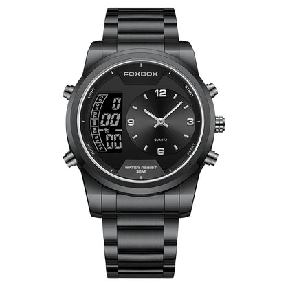 LIGE - Reloj digital de moda para hombre, deportivo, informal, resistente al agua, de cuarzo, cronógrafo de lujo, marca FOXBOX