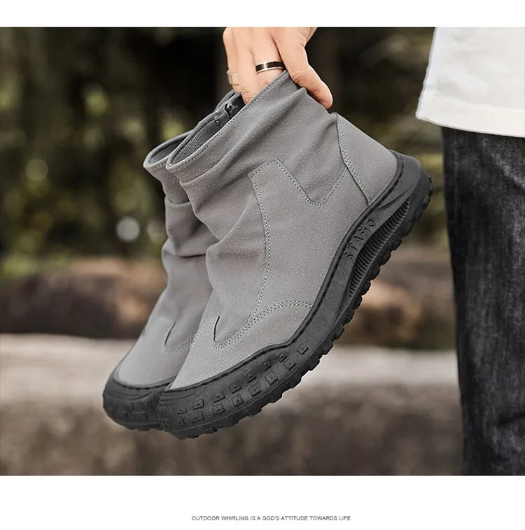 Botas Martin de caña alta para hombre, nuevo calzado de otoño, transpirables, de tendencia, versátiles, antideslizantes, para uso casual y laboral.