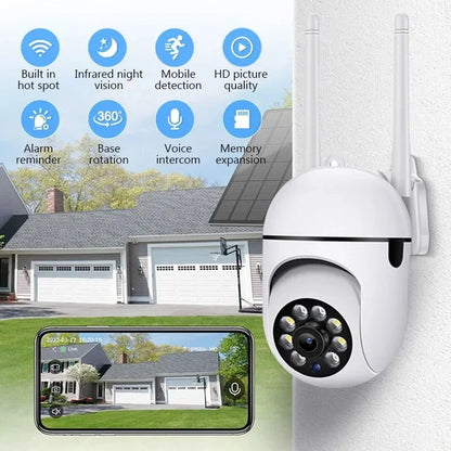 Cámaras de vigilancia WiFi, cámara IP HD 1080P, IR, visión nocturna a todo color, protección de seguridad, movimiento, audio bidireccional, cámara para exteriores