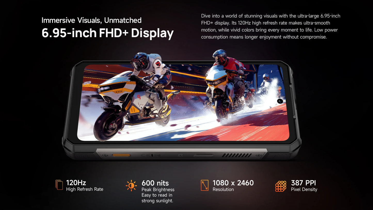 【Estreno mundial】Ulefone Armor 34 Pro 5G, teléfono resistente con IA, batería de 25500 mAh, hasta 32 GB + 512 GB, proyector integrado, pantalla de 6,95" a 120 Hz, NFC.